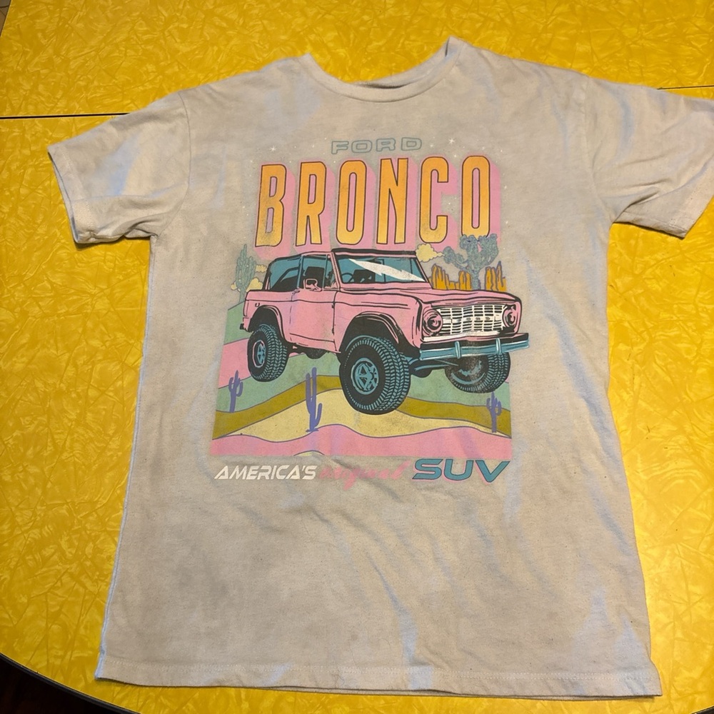 Ford White and Pink Bronco Graphic Tee